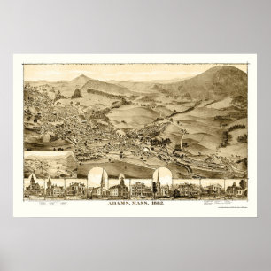 Adams panorama- karta för MORSOR - 1882 Poster