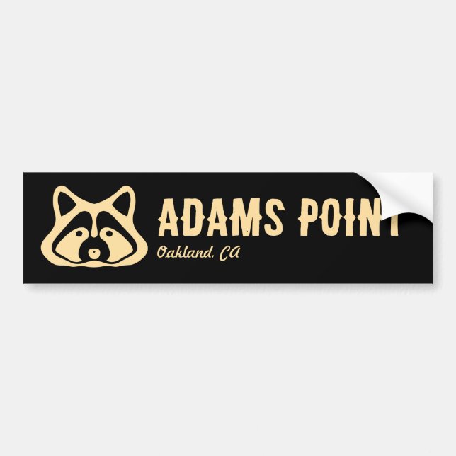 Adams Point Raccoon Bumper Sticker Bildekal (Framsidan)
