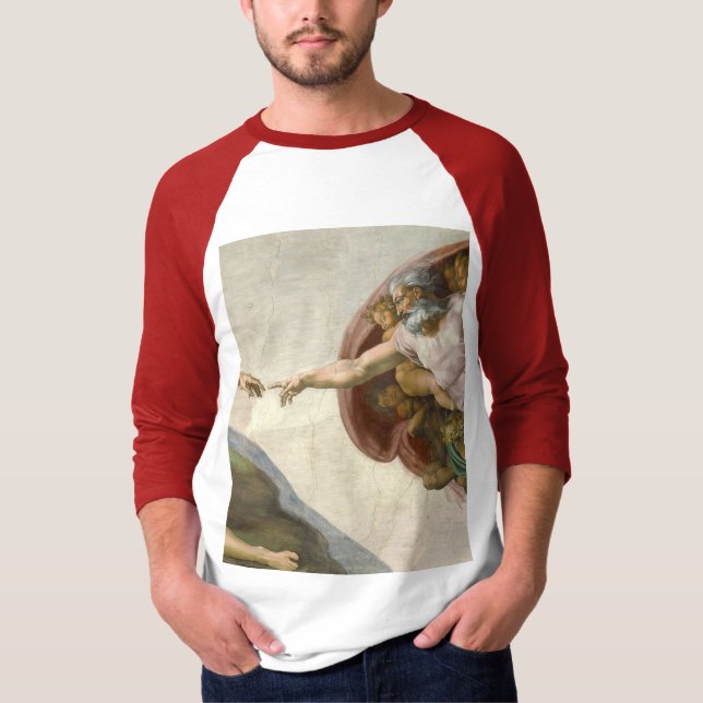 Adams skapelse av Michelangelo T Shirt (Framsida)