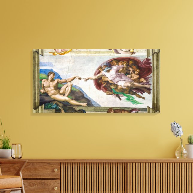 Adams skapelse | Michelangelo | Canvastryck (Insitu (Vardagsrum))