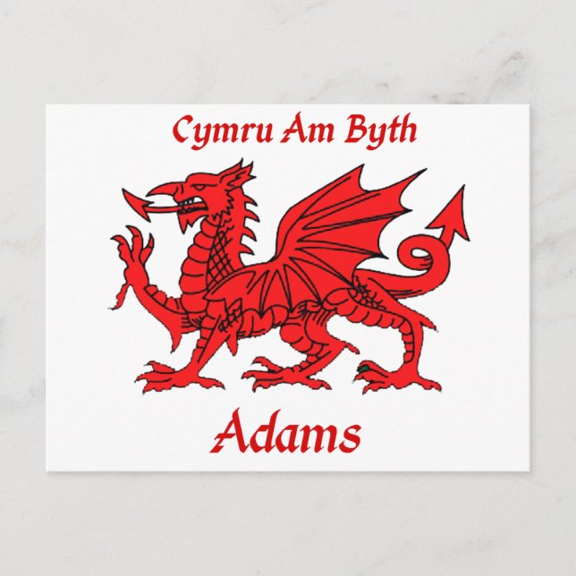 Adams Welsh Dragon Vykort (Framsida)