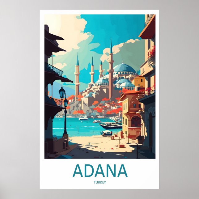 Adana Vintage Reseskylt för Skidnationalpark Poster (Framsidan)