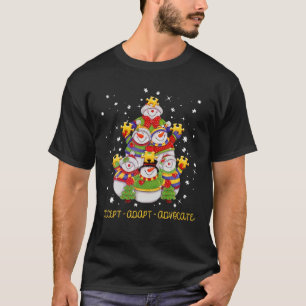 Adapt-advokat Supp i julklappen lycklig Snögubbe T Shirt