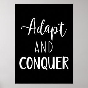Adapt och konquer - Gym, Hustle, Success Poster