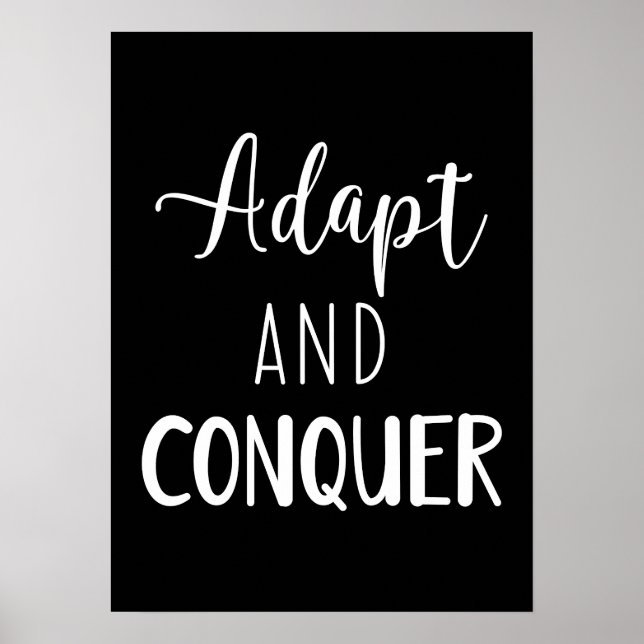 Adapt och konquer - Gym, Hustle, Success Poster (Framsidan)