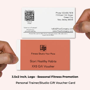 Adaptable Fitness Beginner Promo Gift-kupongkort Visitkort