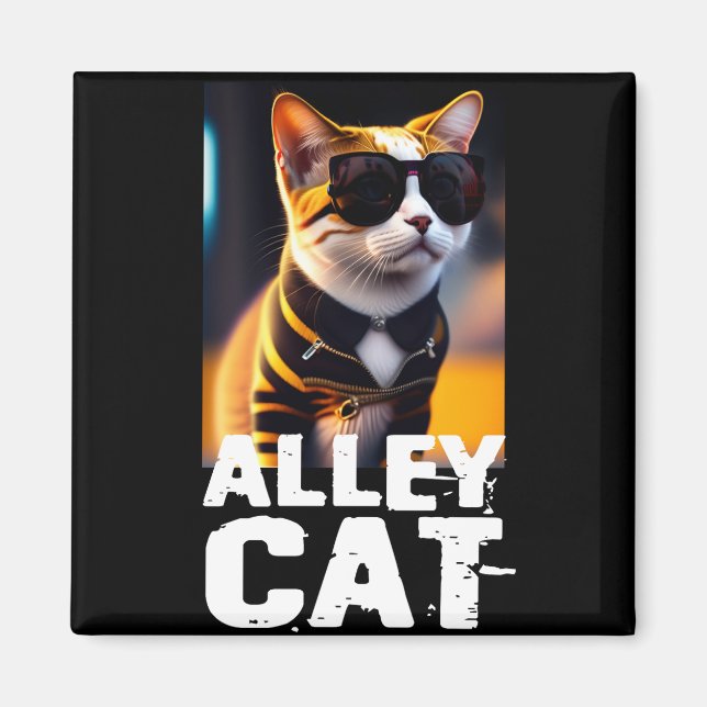 Adapter Cute Cat in Tiger Trackdress Magnet (Framsidan)