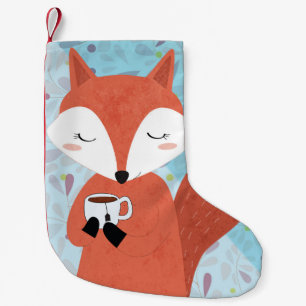 Adapter Dam Fox Löv-bakgrund Liten Julstrumpa