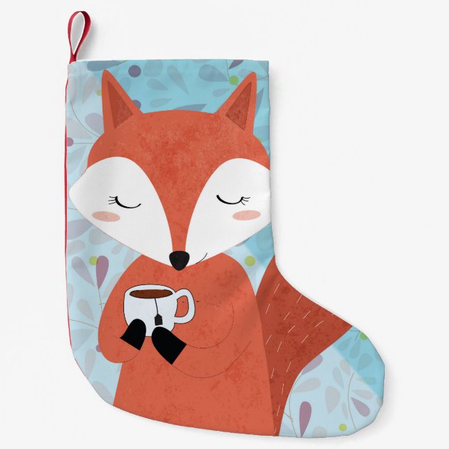Adapter Dam Fox Löv-bakgrund Liten Julstrumpa (Framsidan)