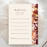 Adapter för Autumn Blommigt Burgundy Cream Bröllop Rådkort<br><div class="desc">I höstas är bröllop-rådgivningskortet för burgrädda blommigtar en drömliknande utformning som förkroppsligar själva kärnan i vintagens charm och modernt elegans. Vår design har höstblommigtar och löv på höst färger, accentuerade med guld geometriskt gräns, och erbjuder en enkel men fängslande estetisk perfekt för sommaren eller firande. Mot en mörk, en grym...</div>