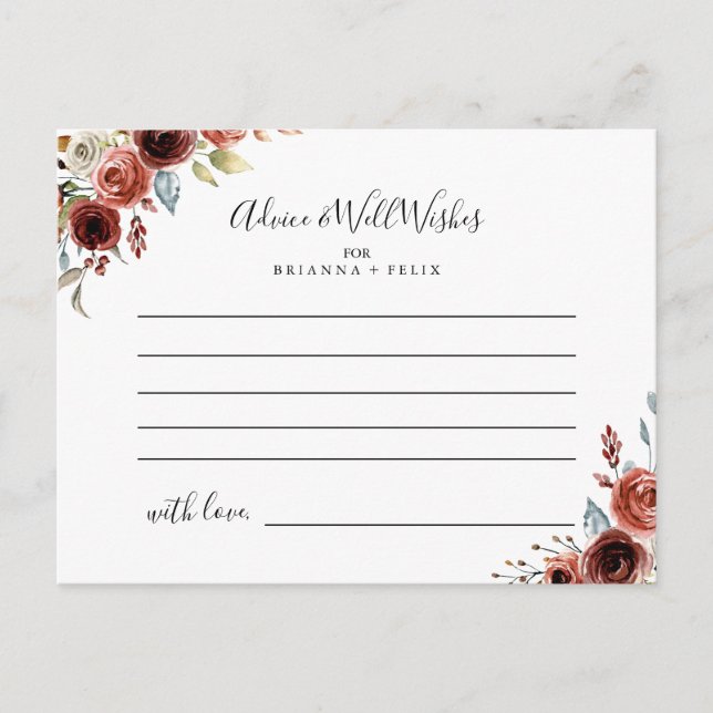 Adapter för Blommigt i Vår Elegant Bröllop Vykort (Framsida)