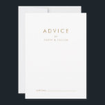 Adapter för Chic Guld Typografi Bröllop Rådkort<br><div class="desc">Det här guld typografkortet i chic är perfekt för ett modernt bröllop och kan användas för alla händelser. Den enkla designen har klassiskt minimalistiskt guld och vit typografi med en rustik boho-känsla. Anpassade i alla färg. Behålla designen minimal och elegant, som den är, eller anpassa den genom att lägga till...</div>