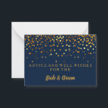 Adapter för Faux Foil Bröllop i guld Rådkort<br><div class="desc">Det här är Affärskortet med det tomma Eleganten Guld Faux Foil Bröllop Advice Card. Det här kortet med guld glitter. Det är perfekt som bröllop placerar kort,  affärskort med mera. Klicka på knappen Anpassa för att anpassa designen.</div>