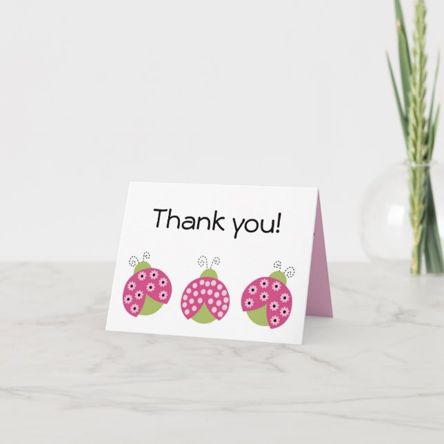 Adapter för hälsning i Paj Ladybug Tack Kort (Framsida)