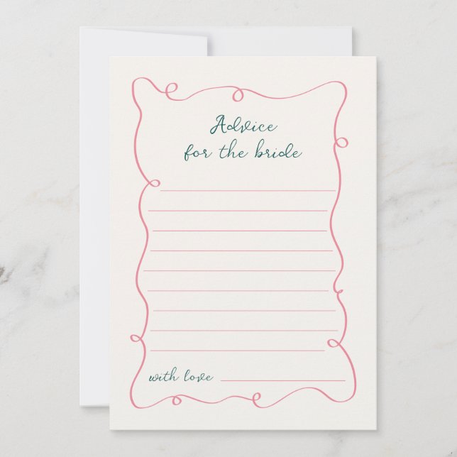 Adapter för Hand plockade Rosa Grönt Ram Inbjudningar (Framsida)