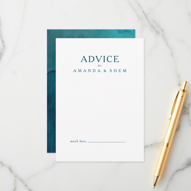 Adapter för moody havsfärg Bröllop Rådkort (Fram/Back In Situ)