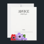 Adapter för vattenfärg för Anemone Blommigt Bröllo Rådkort<br><div class="desc">Anpassa anpassningsbarna ovan. Du hittar ytterligare samordningsobjekt i vår "Watercolor Anemone Blommigt Bröllop Suite"-samling.</div>