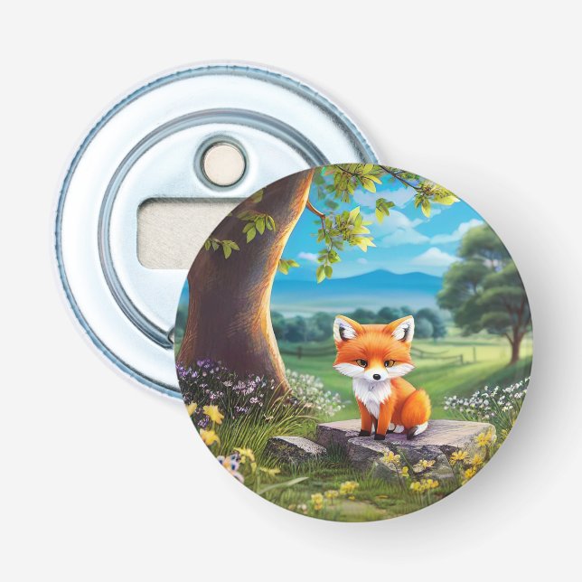 Adapter Fox Sitta under Träd Flasköppnare (Framsidan)