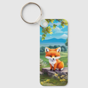 Adapter Fox Sitta under Träd Nyckelring