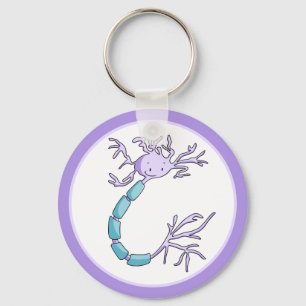 Adapter Illustrated Minimalist Lila Neuron Cell Nyckelring
