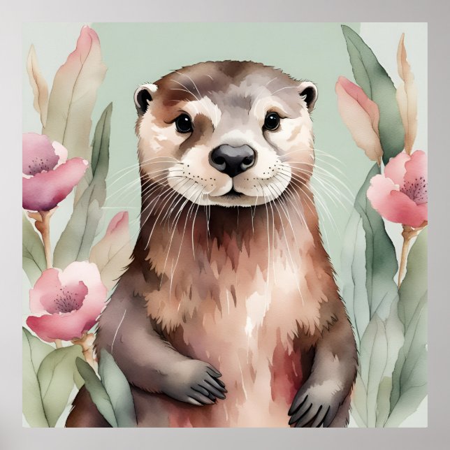Adapter Otter Watercolor Poster (Framsidan)