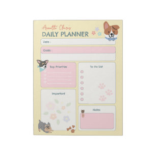 Adapter Pastel Hund älskare Daily Planner att göra Anteckningsblock
