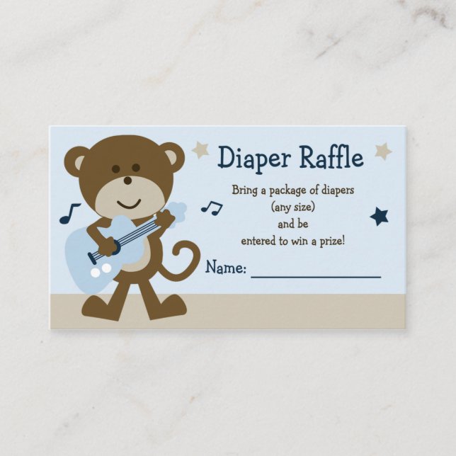 Adapter Rocker Diaper Raffle Biljett Tilläggskort (Framsida)
