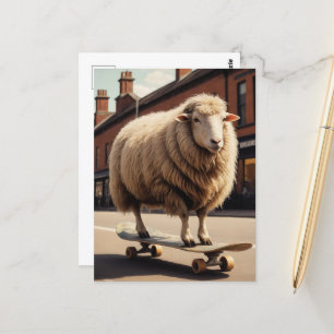 Adapter Skateboarding Sheep Vykort