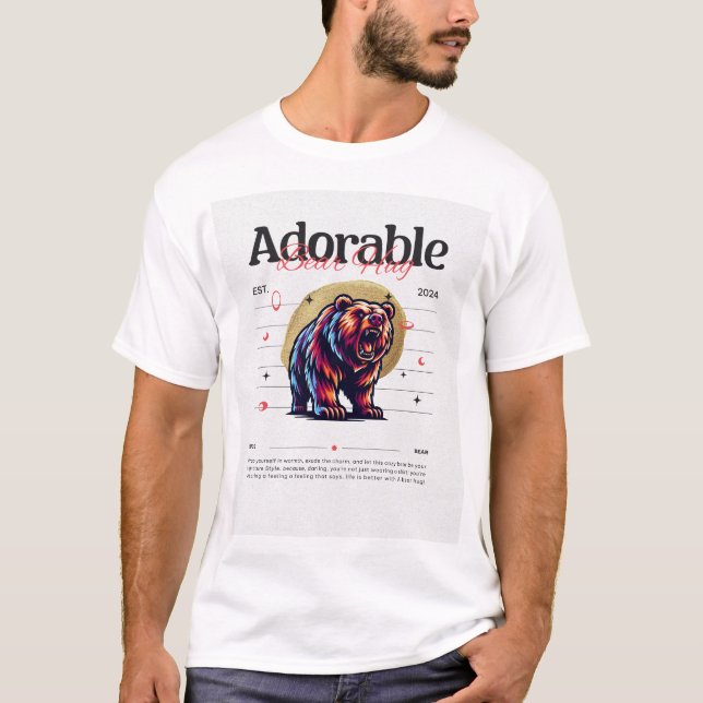 Adapter Watercolor Bear T-Shirt - Cute Hand-Paint (Framsida)