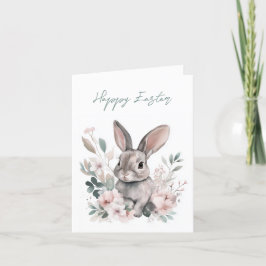 Adapter Watercolor Bunny Vår Blommigt Påsk Helgkort