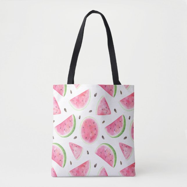 Adapter Watercolor Watermelon Tote Bag Tygkasse (Framsida)