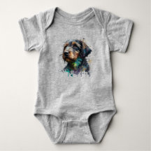 Adapter Wirehaged Dachshund Puppy Watercolor Art