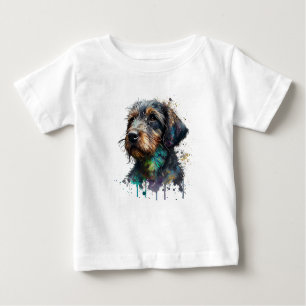 Adapter Wirehaged Dachshund Puppy Watercolor Art T Shirt