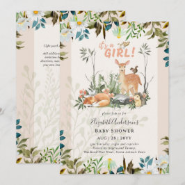 Adapter Woodland Hjort Baby Shower Coral Inv Inbjudningar