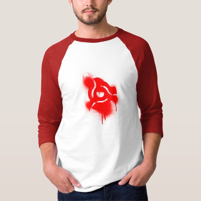 Adaptergrafitti för DJ 45 - musikvinylDJs Tee Shirt (Framsida)