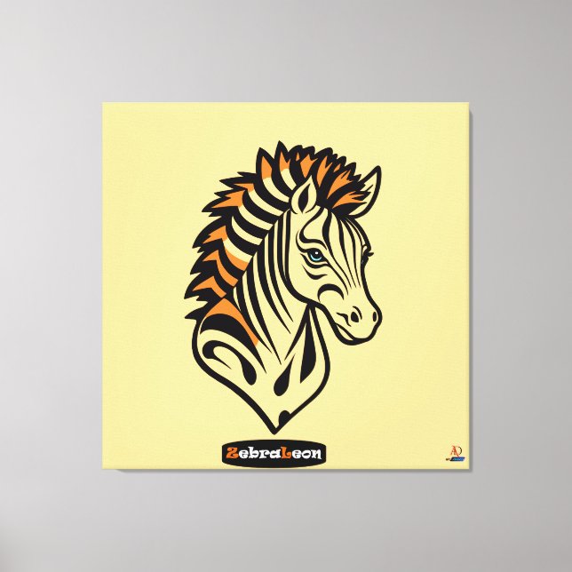Adaptives ZebraLeon - Illustration Acrylwandkunst Canvastryck (Framsida)