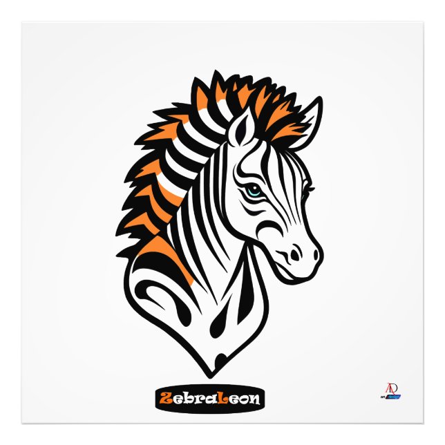 Adaptives ZebraLeon - Illustration Acrylwandkunst Fototryck (Framsidan)