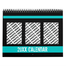 Add 34 Photos In One Calendar Teal Black Kalender