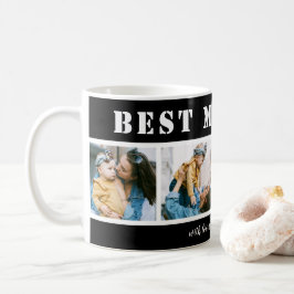 Add 4 Photo Best Mom Ever Black Coffee Mug Kaffemugg