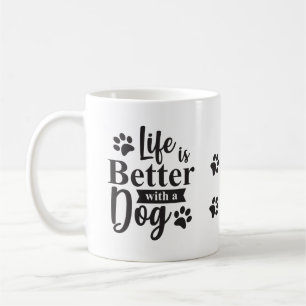 ADD Bild + Hundar Namn, Life är bättre med ett H Kaffemugg