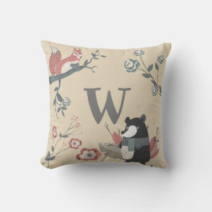 ADD BREV - Nordic Woodland Animals Folkart Kids Kudde