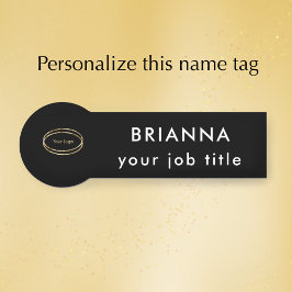 Add Business Logo Modern Black Bold Professional Namnbricka