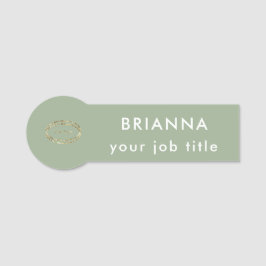 Add Business Logo Modern Sage Green Professional Namnbricka