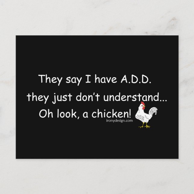 ADD Chicken Humor Sayed Vykort (Framsida)