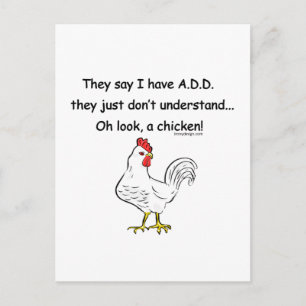 ADD Chicken Humor Vykort