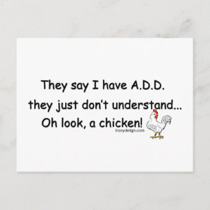 ADD Chicken Humor Vykort
