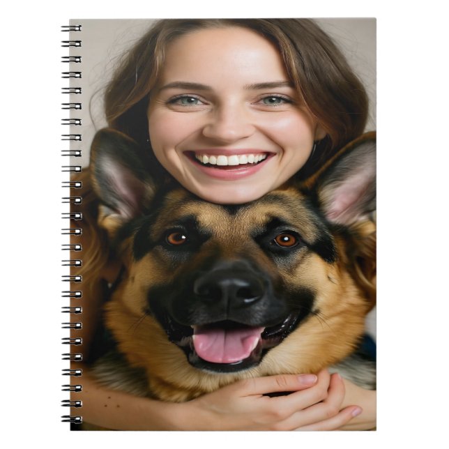 Add German Shepherd Photo Personalize Anteckningsbok (Framsidan)