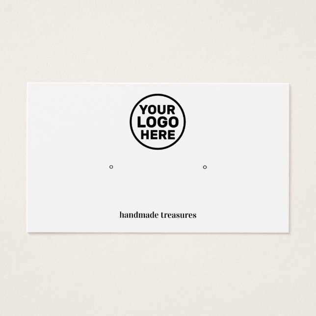 Add Logo Plain White Earring Display Visitkort (Framsidan)