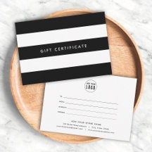 Add Logo Stripes & Custom Color Gift Certificate