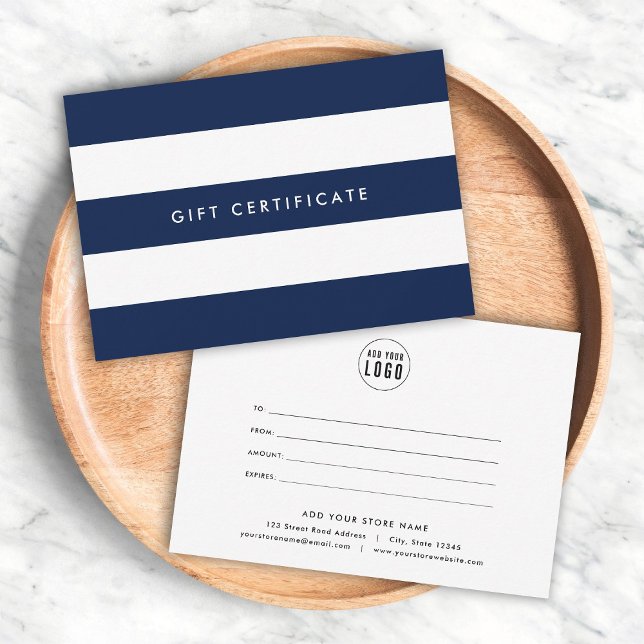 Add Logo Stripes & Custom Color Gift Certificate (Skapare uppladdad)